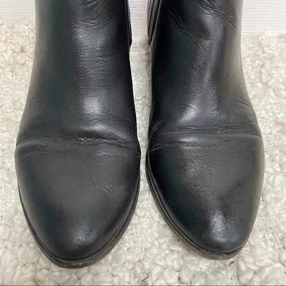 JOIE Barlow Black Leather Booties Heeled Ankle Chelsea Style Boots 37 - Picture 6 of 10